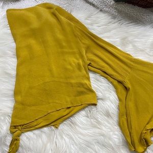 yellow thin flowy long sleeve